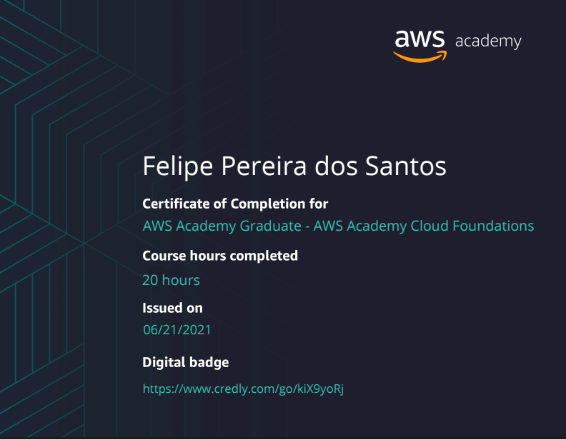 Certificado de AWS Academy — Cloud Foundations